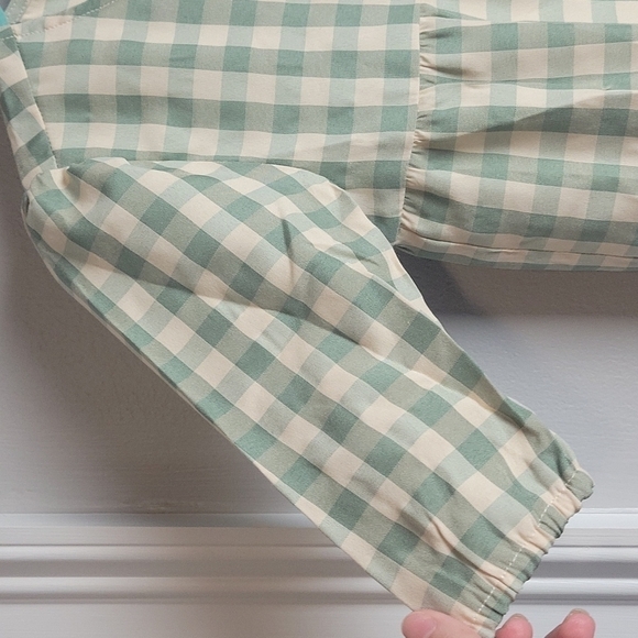 Delicat New York Short Sleeve Gingham Long Robe Dress Slaye/White-Size 7 - Picture 6 of 10